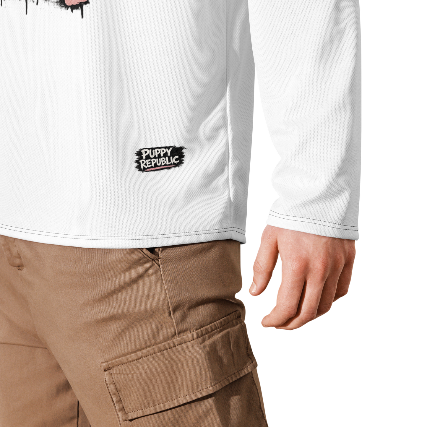 The Puppy Republic Hockey Jersey - White w/ Black Accents